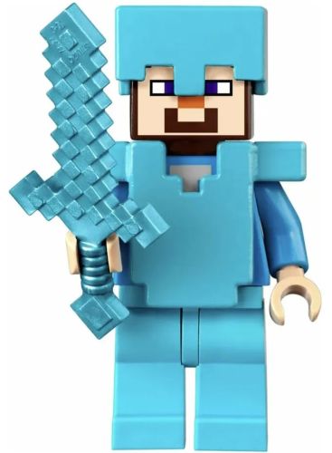 Дитячий конструктор Minecraft My World 6071 на 1441 LED деталей, світловий алмазний меч з підсвічуванням і фігурками Стів і Скелет Майнкрафт від 6 років