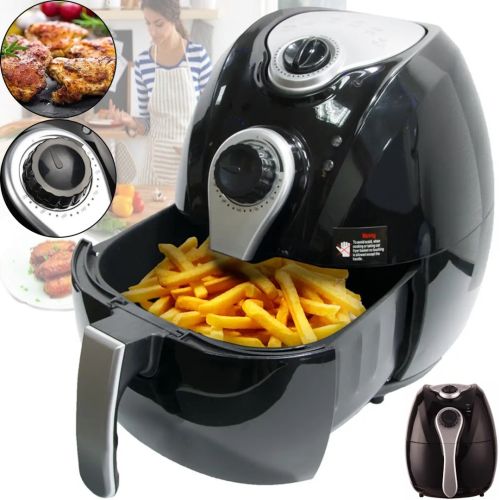 Аерофритюрниця мультипіч Domotec Airfryer Ms-3220 4.5 л з функцією аерогрилю для приготування їжі без масла 1300W, безмаслянная фритюрниця Чорна