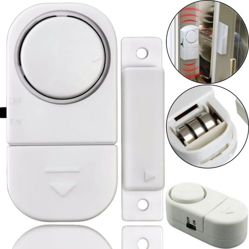 Бездротова дверна і віконна Сигналізація Door / Window Entry Alarm RL-9805, звукова з датчиком вібрації і звуком 90 дБ RL9805 на батарейках