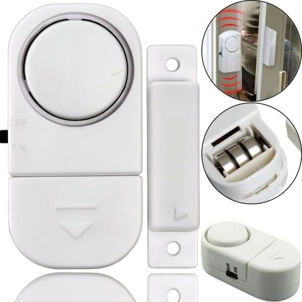 Бездротова дверна і віконна Сигналізація Door / Window Entry Alarm RL-9805, звукова з датчиком вібрації і звуком 90 дБ RL9805 на батарейках