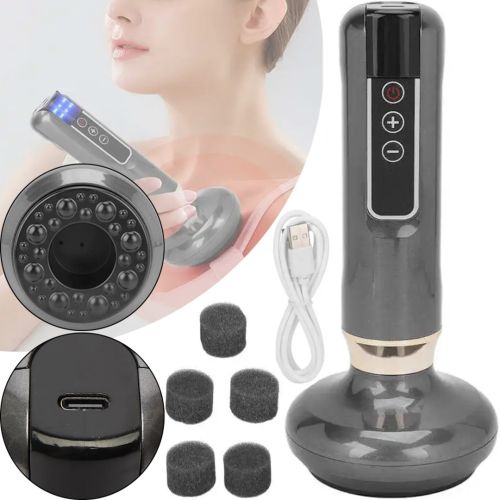 Акумуляторний вакуумний масажер Cupping Massage Instrument DS-A15 антицелюлітний з інфрачервоним нагріванням 12 режимів для омолодження тіла MAG-742