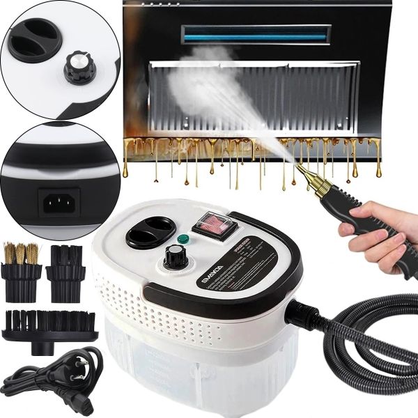 Ручний пароочисник для прибирання Steam Cleaner Ah-SL-001 2500W з високим тиском 3 насадки, Універсальний парогенератор 2500Вт від мережі Білий