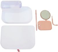 Органайзер для косметики Cosmetic organizer and mirror 7009 настільний бокс з дзеркалом і висувними ящиками, полички для зберігання біжутерії Білий