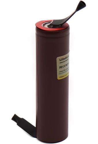 Высокотоковый акумулятор 18650 LiitoKala HG2 3000mAh 3.7 V 20А з висновками під пайку, батарейка з пелюстками для заміни вбудованих акумуляторів