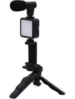 Набір блогера Video Making Kit ay-49 4 в 1 комплект штатив з кріпленням для телефону, LED підсвічуванням і мікрофоном для селфи і Відео Android IOS