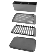 Настільна сушарка для посуду Scalable Drain Rack 0578 кухонний органайзер із піддоном і килимком із мікрофібри для зберігання та сушіння приладів Сірий