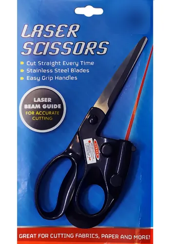 Швейні ножиці з лазерним покажчиком Laser Scissors LP01 21 см кравецькі ножиці для крою та шиття з лазером для точного розрізання тканини та паперу