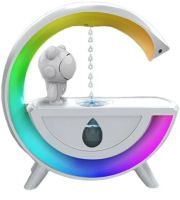 Антигравітаційний зволожувач повітря нічник з астронавтом RGB T00K8 з підсвічуванням, дифузор з космонавтом 350мл з крапельним ефектом від USB Білий