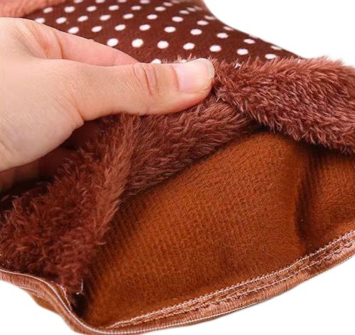 Електрична водяна грілка Hot Water Bag HD-03 для зігрівання рук 500W Плюшева м'яка муфта електрогрілка з підігрівом 34х24 см від мережі коричнева