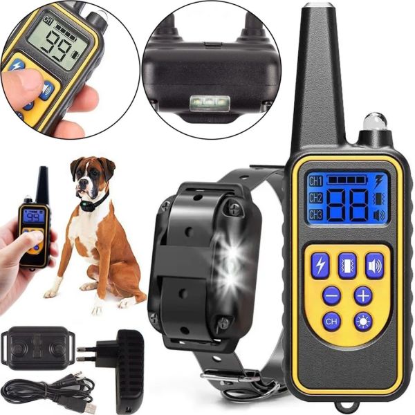 Електричний нашийник dog Training Collar DTC-800 анти гавкіт з пультом управління для контролю і дресирування собак, дресирувальний електронашийник