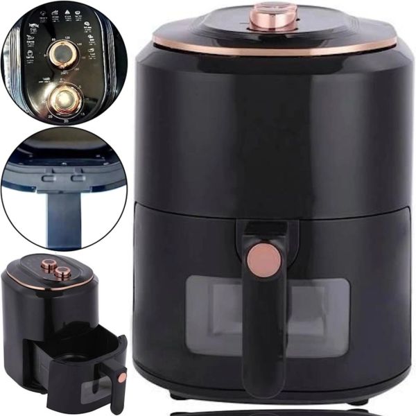 Безмаслянная аерофритюрниця мультипіч Volyx Air Fryer Extra Large Capacity ST-609 7.5 л 3800w для приготування їжі, Електрична фритюрниця 8567