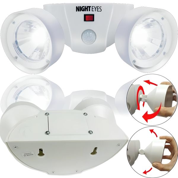 Вуличний настінний світлодіодний ліхтар прожектор Cordless Night Eyes ULK-N22 з датчиком руху, бездротовий світильник на стіну від батарейок Білий