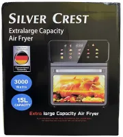 Мультипіч Аерогриль з обдувом Silver Crest FD-1015B 3000W 15л електронна аерогриль для приготування їжі без олії 10 програм настільна фритюрниця від мережі