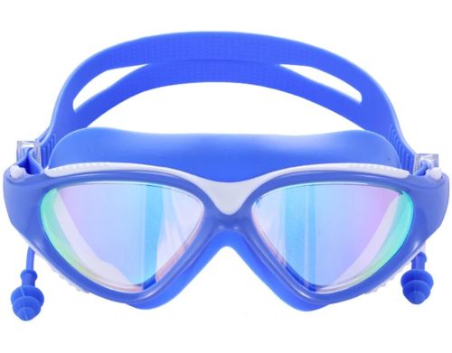 Окуляри для плавання Conquest Uv Shield Anti-Fog захисна маска з подвійним регульованим ремінцем, берушами і захистом від УФ в чохлі для басейну 17х5 см