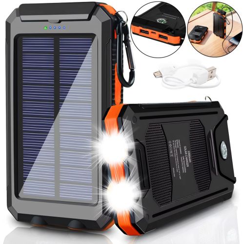 Портативний зарядний пристрій HOCO J164 Power Bank 8000mAh з сонячною панеллю і ліхтариком Solar 10W зовнішній акумулятор повербанк для зарядки