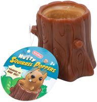 Силиконовая игрушка антистресс Белка в дупле Nutty Squirrel Popper JG-88 6.5х6 см выпрыгивающий Pop It Фуфлик в бревне для детей T206 Коричневый 
