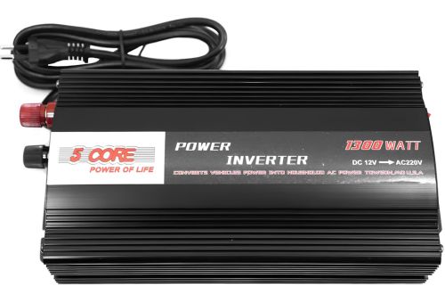 Автомобільний інвертор 5 CORE UPS AC/DC 12V-220V 1300W CRE-1300VA перетворювач напруги струму 12В 220В із зарядним від мережі та акумулятора