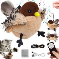 Інтерактивна іграшка дражнилка для кішок Flapping Bird Cat Toy LY-867 літаюча пташка Горобець зі звуковим чіпом, котячою м'ятою і пультом ДУ від USB