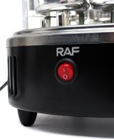 Вертикальна електрошашличниця RAF R.8612 1000W на 6 шампурів, електрична настільна шашличниця зі знімним піддоном і захисним кожухом для дому