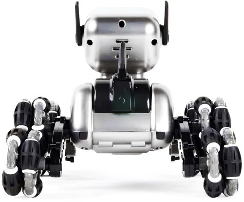 Трюкова собака робот Champions Stunt Robot Dog восьмиколісний щеня зі звуковими і світловими ефектами на радіокеруванні пультом і жестами USB