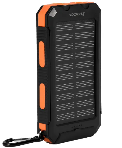 Портативний зарядний пристрій HOCO J164 Power Bank 8000mAh з сонячною панеллю і ліхтариком Solar 10W зовнішній акумулятор повербанк для зарядки