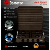 Настольный газовый таганок плита Domotec MS-6604 на 4 конфорки, газовая плита