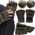 Тактические перчатки с открытыми пальцами Glove Support 7844 беспалые мужские военные перчатки с противоударными вставками для защиты костяшек Хаки
