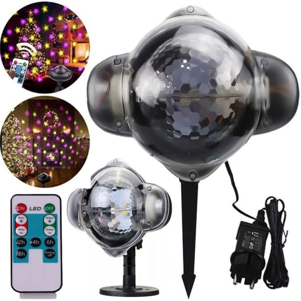 Вуличний лазерний LED проектор Christmas Snowfall Projector WL-808 снігопад з пультом, Світлодіодний Новорічний дискошар, Новорічна Вулична підсвітка 