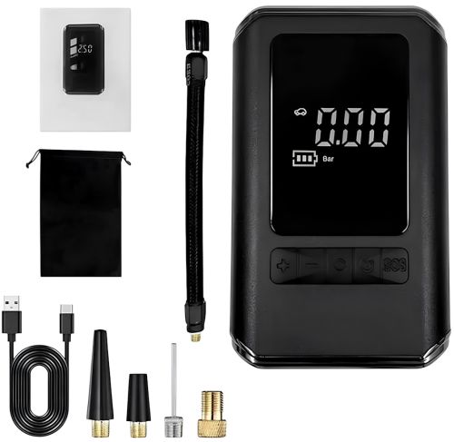 Автомобільний компресор Air Pump CZK-5626 4000mAh акумуляторний повітряний автокомпресор з ліхтариком і LED дисплеєм, насос для накачування шин 150 PSI