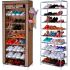 Розкладний тканинний шафа органайзер Compages Shoes Shelf T - 1099 складаний каркасний стелаж для зберігання взуття Shoe Cabinet 160x60x30 Коричневий