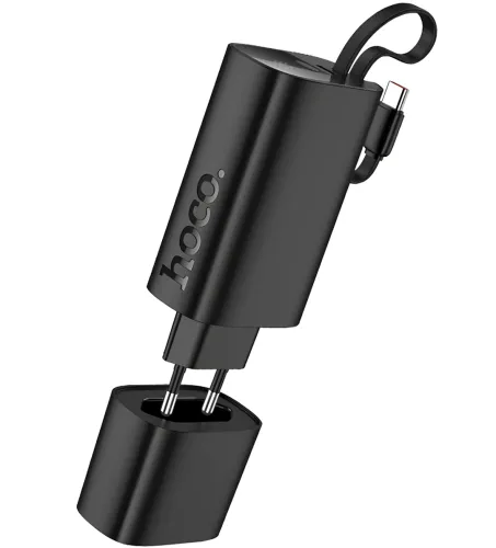 Сетевое зарядное устройство Hoco J148 PD20W Power Bank 5000 mAh портативный внешний аккумулятор Type-C повербанк с кабелем и адаптером для зарядки