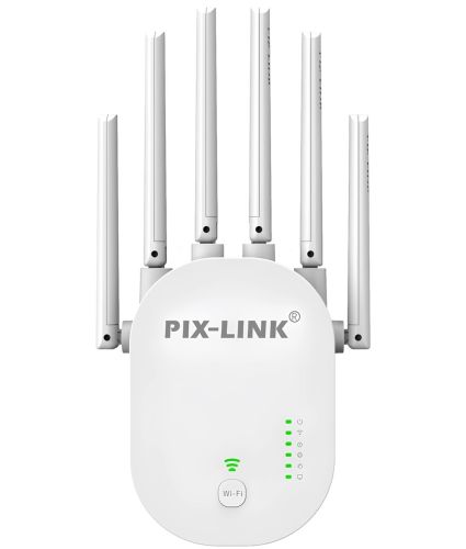 Беспроводной WI-FI репитер Repeater Pix-Link LV-WR60T усилитель сигнала до 300 Мбит с WLAN ретранслятор расширитель диапазона вай фай роутера 6 антенн