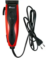 Провідна машинка для стрижки волосся Domotec MS-3304 12W професійний тример для окантовки бороди і вусів від мережі зі змінними насадками Червоний