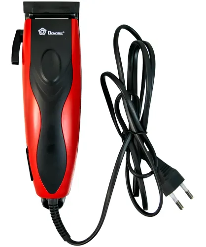 Провідна машинка для стрижки волосся Domotec MS-3304 12W професійний тример для окантовки бороди і вусів від мережі зі змінними насадками Червоний