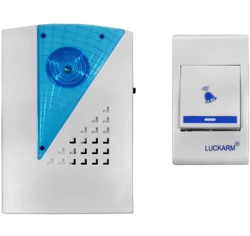 Дверний дзвінок Luckarm Intelligent D006 від розетки 220V бездротова кнопка передавач сигналу і приймач від мережі на 38 мелодій для вхідних дверей до 100 м