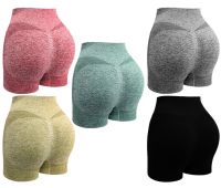Жіночі безшовні шорти Lifting Yoga Shorts XZY8855 стягуючі спортивні велосипедки з високою талією та ефектом пуш ап для фітнесу Чорні S-XXL