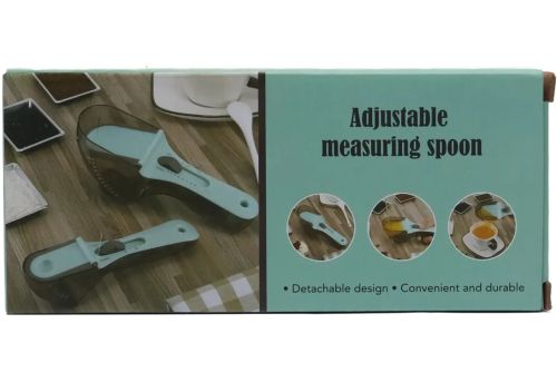 Мірні регульовані ложки Adjustable Measuring Spoon 2 в 1 пластикові ємності ваги з регулятором об'єму для сухих і рідких інгредієнтів 130 мл