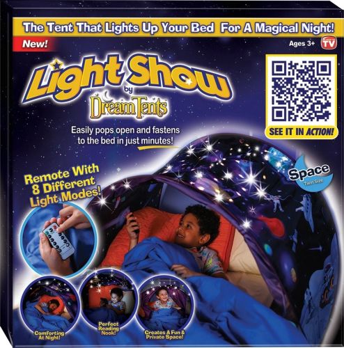 Дитячий ігровий намет для сну Dream Tents Glow зоряне небо тент балдахін для дитячого ліжечка з LED підсвічуванням, пультом управління і сумкою