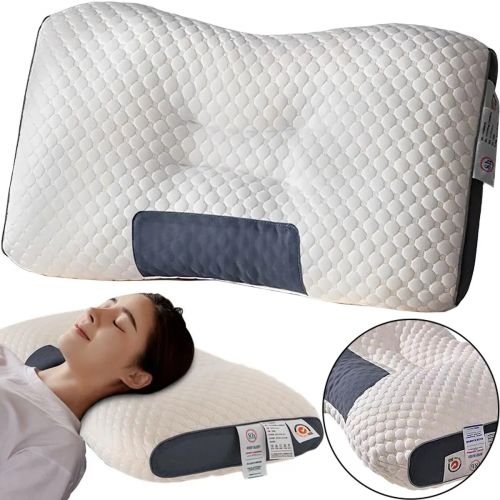 Ортопедична прямокутна подушка Casual MemoFoam Pillow PD-001 для сну з ефектом пам'яті, анатомічна подушка 63х37 см для спини і шиї Бежева
