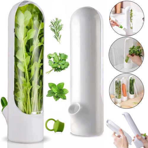 Контейнер органайзер для зберігання зелені Herb Saver HZ-11 25 см кухонна ємність для трав з підставкою резервуаром для води в холодильник 110 мл