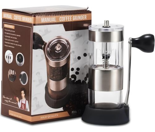 Ручна кавомолка Coffee Grinder HD-A75 механічний подрібнювач кавових зерен з регулюванням помелу, млин зі сталевими жорнами LY-958