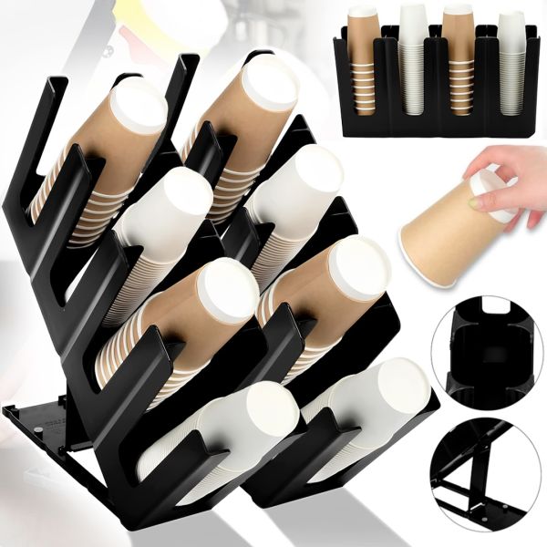 Диспенсер для одноразових стаканів One Chef Cup Holder JD-86255 2 штуки органайзер тримач для паперових стаканчиків з підставкою на 4 відділення
