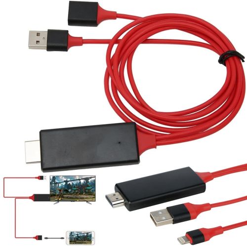 Конвертер відео MHL HDMI G02 гнучкий перехідник кабель для передачі HD відео з телефону на Телевізор 1 м, адаптер на Type-C Micro G-02 Червоний