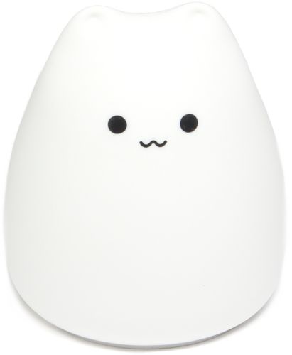 Детский сенсорный ночник Котик Little Cat Silicone Light LJC-124 7 LED цветов, настольный силиконовый светильник с RGB подсветкой на батарейках