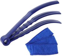 Щітка для віконних жалюзі Window Blind Cleaner Duster Brush потрійна щітка для прибирання та очищення і радіаторів від пилу з насадками з мікрофібри