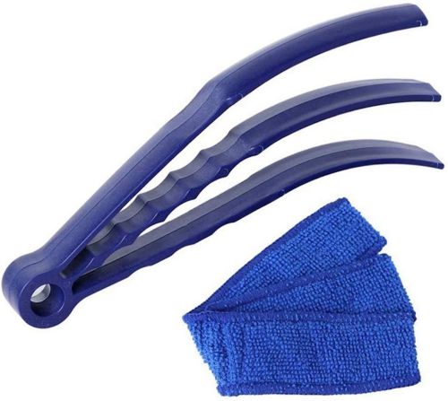Щітка для віконних жалюзі Window Blind Cleaner Duster Brush потрійна щітка для прибирання та очищення і радіаторів від пилу з насадками з мікрофібри