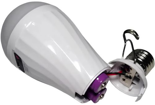 Світлодіодна кемпінгова лампочка Світильник LED Emergency Lamp Z-725 15W аварійний світильник в патрон E27 з акумулятором 18650 і гачком CK8039