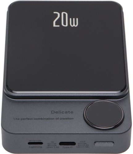 Беспроводной магнитный павербанк Power Bank Q9 20W MagSafe 10000 mAh внешний аккумулятор USB Type-C Lightning зарядное устройство для IOS Android