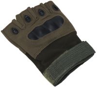 Тактичні рукавички з відкритими пальцями Glove Support 7844 безпалі чоловічі військові рукавички з протиударними вставками для захисту кісточок Хакі
