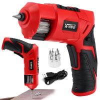 Бездротова акумуляторна викрутка X-POWER KCS625-Z6B 4 Нм електровикрутка револьверного типу 1300mAh електрична з набором біт від USB Червона